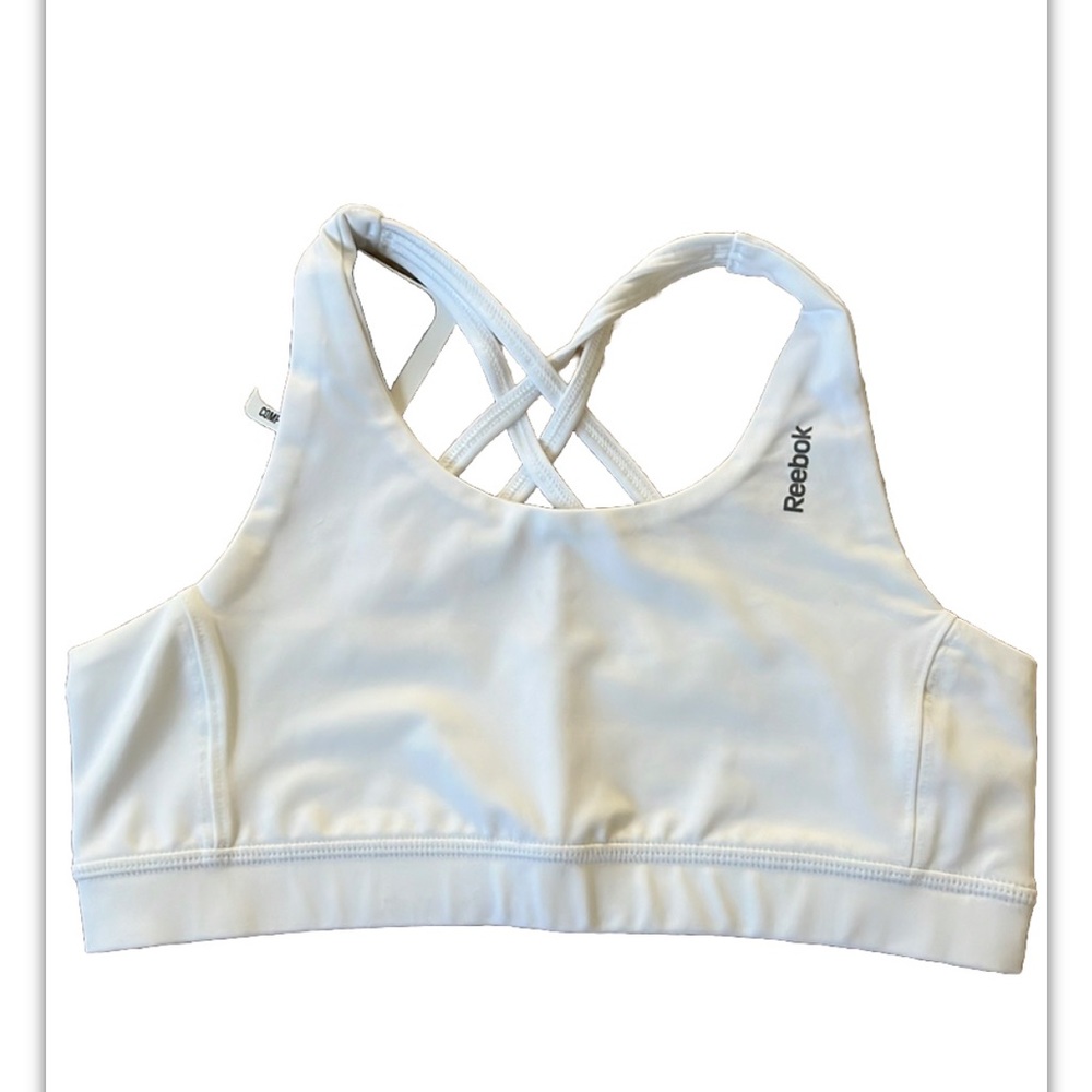 Rebook Girls Youth Sports Bra Crisscross White Size XL 16